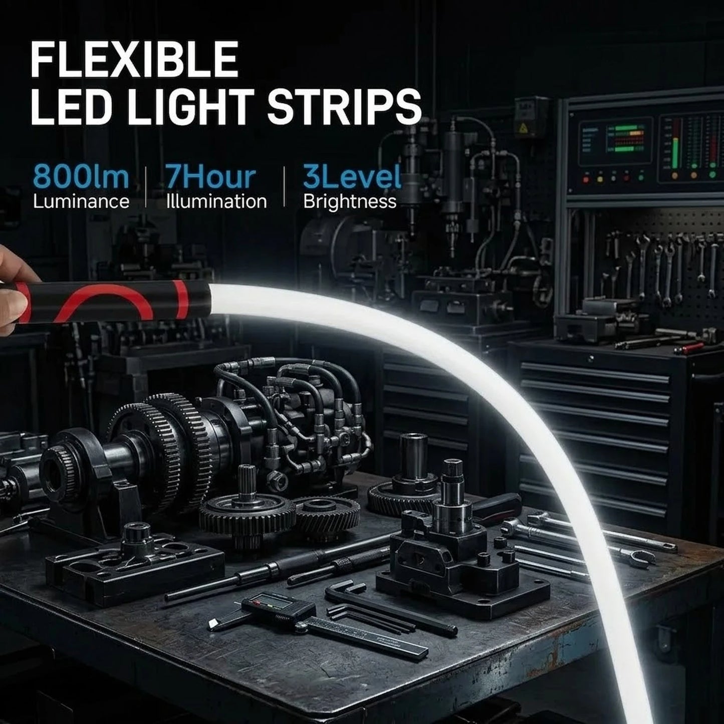 Flexible LED Flashlight Stick - Professional Work Light for Mechanics, Automotive Repairs, Inspections, and Accessing Tight Spaces