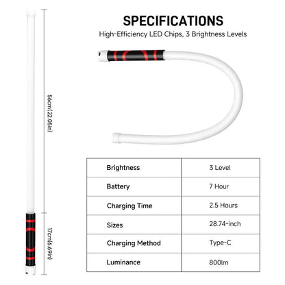 Flexible LED Flashlight Stick - Professional Work Light for Mechanics, Automotive Repairs, Inspections, and Accessing Tight Spaces