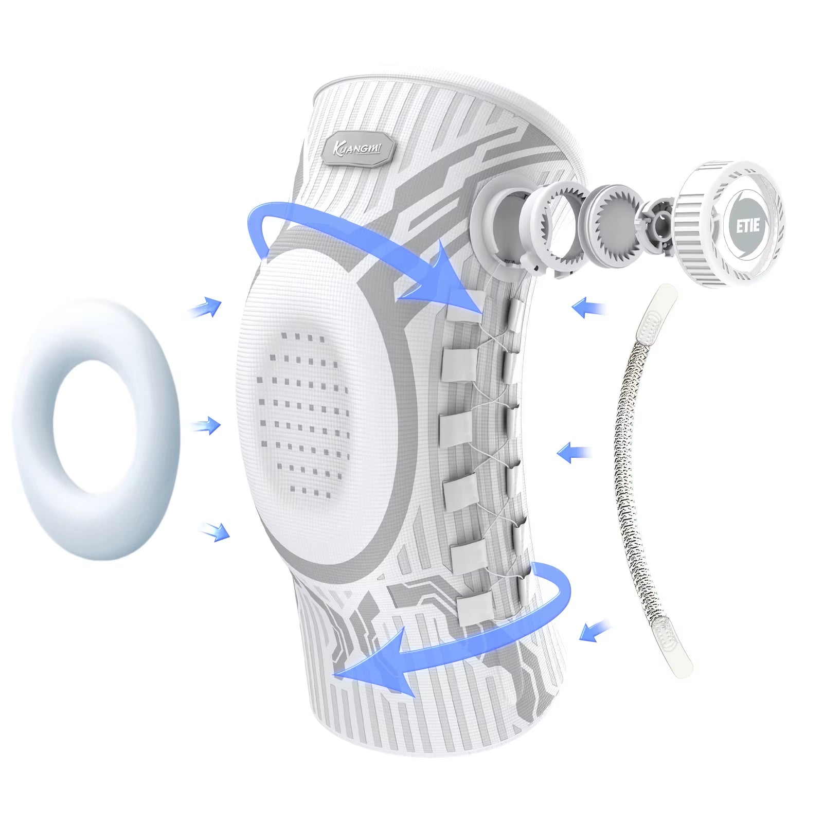 Smart Knob Knee Brace with Patella Gel Pad and Lateral Stabilizer, Compression Knee Brace for Exercise (Single), Kmh752