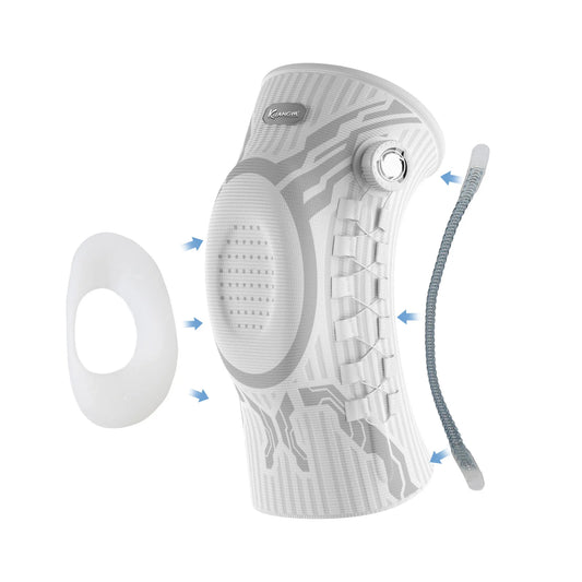 Smart Knee Brace Adjustable Compression with Mechanical Knob - for Stability & Pain Relief & Sports & Daily Use