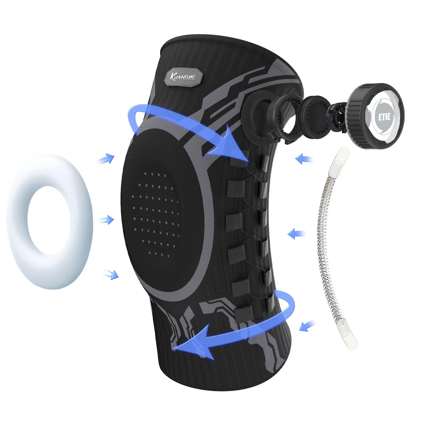 Smart Knob Knee Brace with Patella Gel Pad and Lateral Stabilizer, Compression Knee Brace for Exercise (Single), Kmh752
